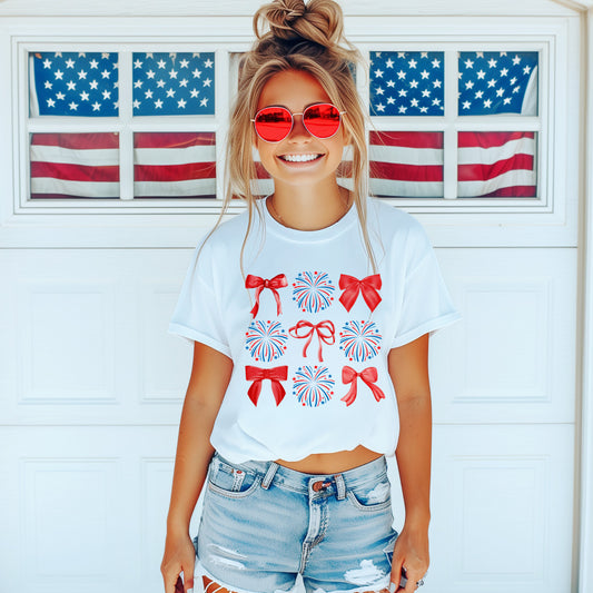 Red White & Coquette Bella Canvas Tee