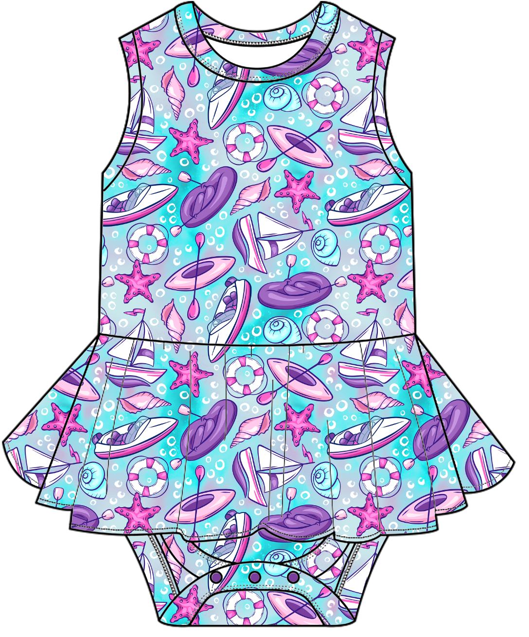 Boats and Bows Tank Bodysuit Dress