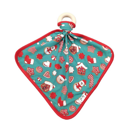 Cookie Soiree Lovey with Detachable Wooden Teething Ring